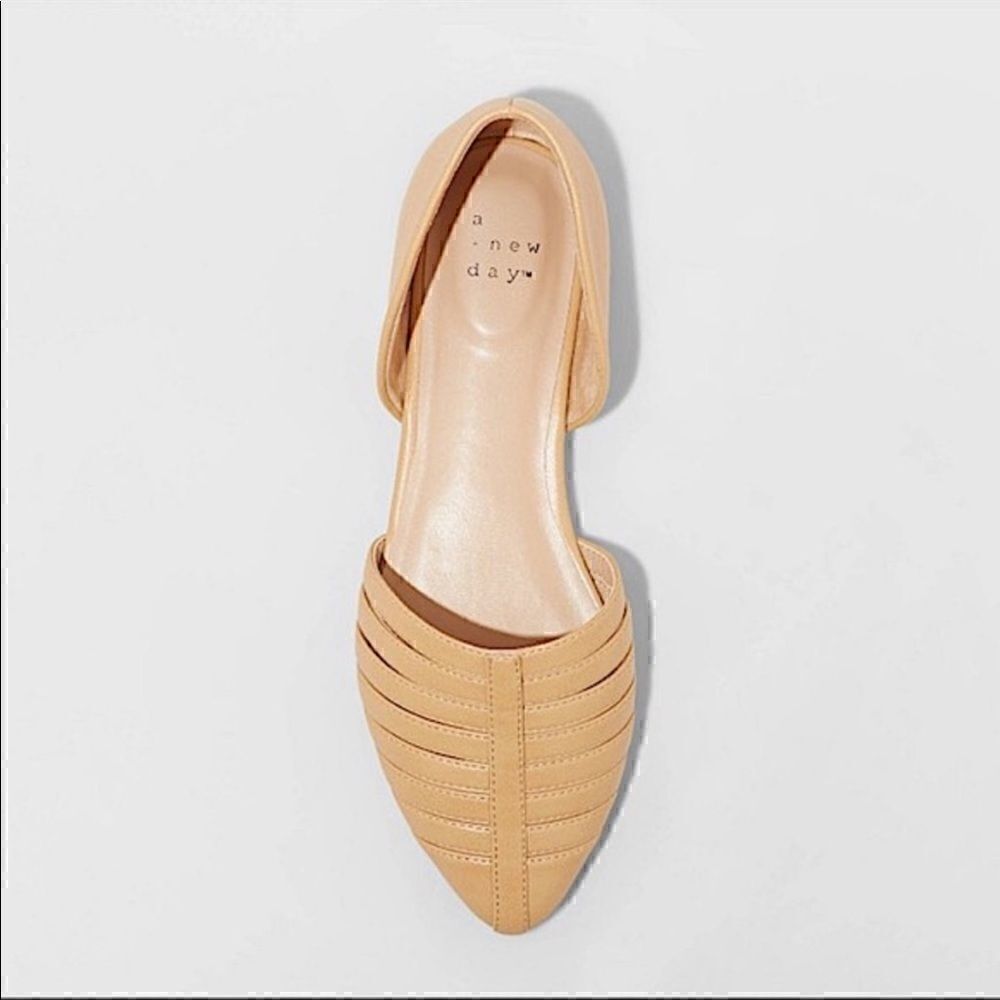 Women’s Two Piece Iris Tan Ballet Closed-Toe Slip-On Flats - A New Day - Picture 3 of 8